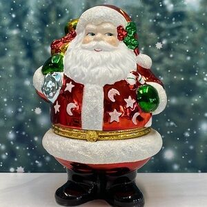 Christopher Radko Santa Claus Trinket Box 2004 Galerie Hinged Christmas Decor